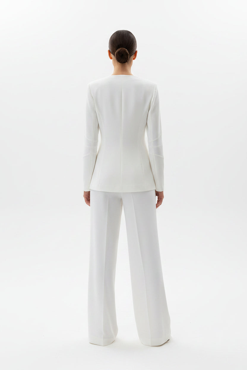 CRYSTAL BLAZER AND WIDE LEG PANTS SET