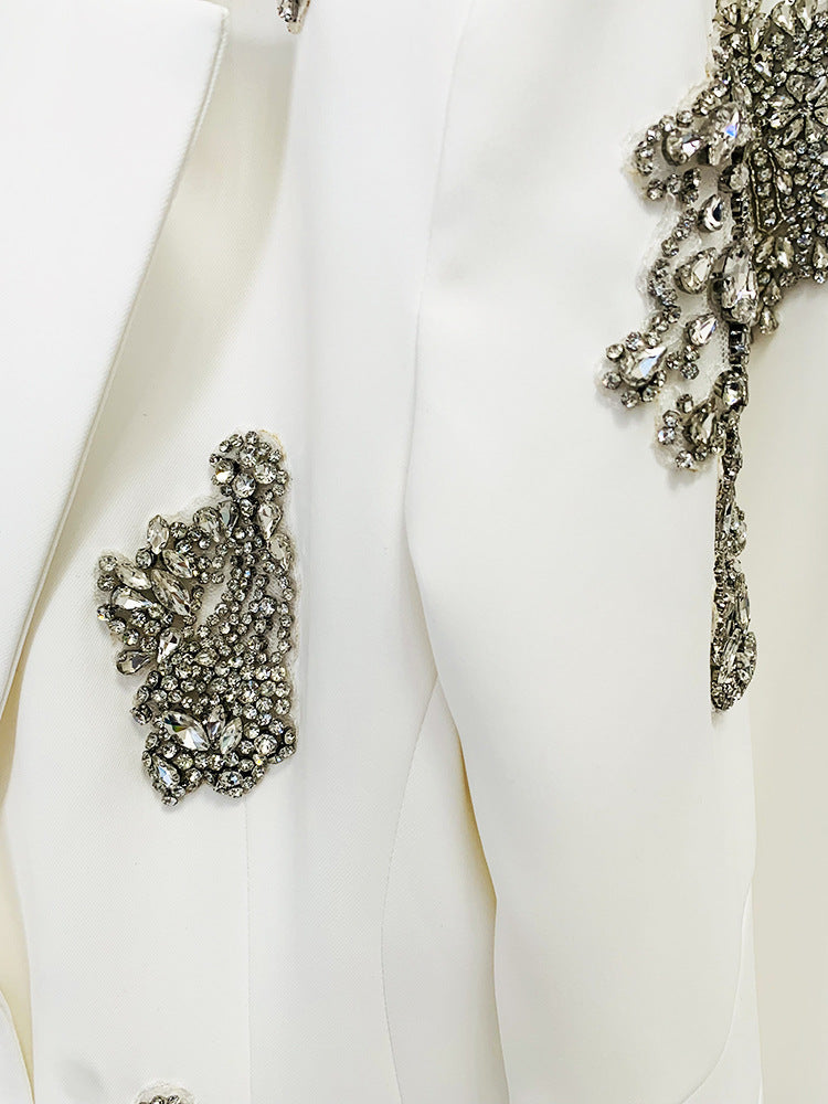 CRYSTAL BLAZER AND WIDE LEG PANTS SET