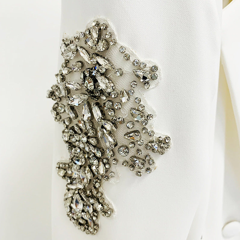 CRYSTAL BLAZER AND WIDE LEG PANTS SET