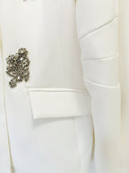 CRYSTAL BLAZER AND WIDE LEG PANTS SET