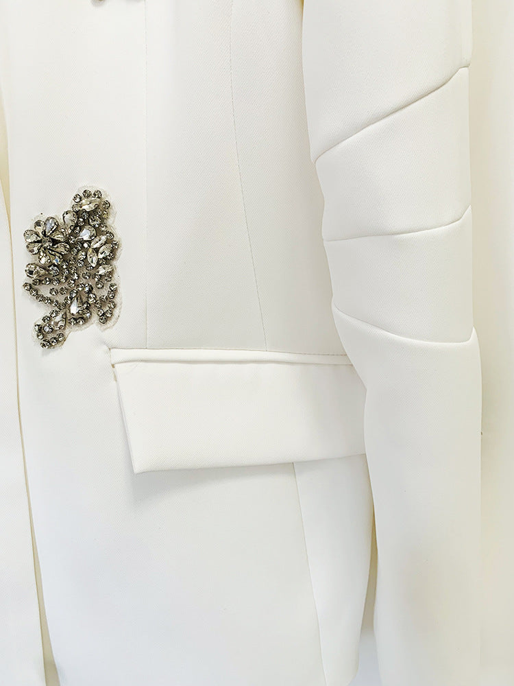 CRYSTAL BLAZER AND WIDE LEG PANTS SET