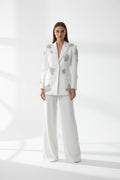 CRYSTAL BLAZER AND WIDE LEG PANTS SET