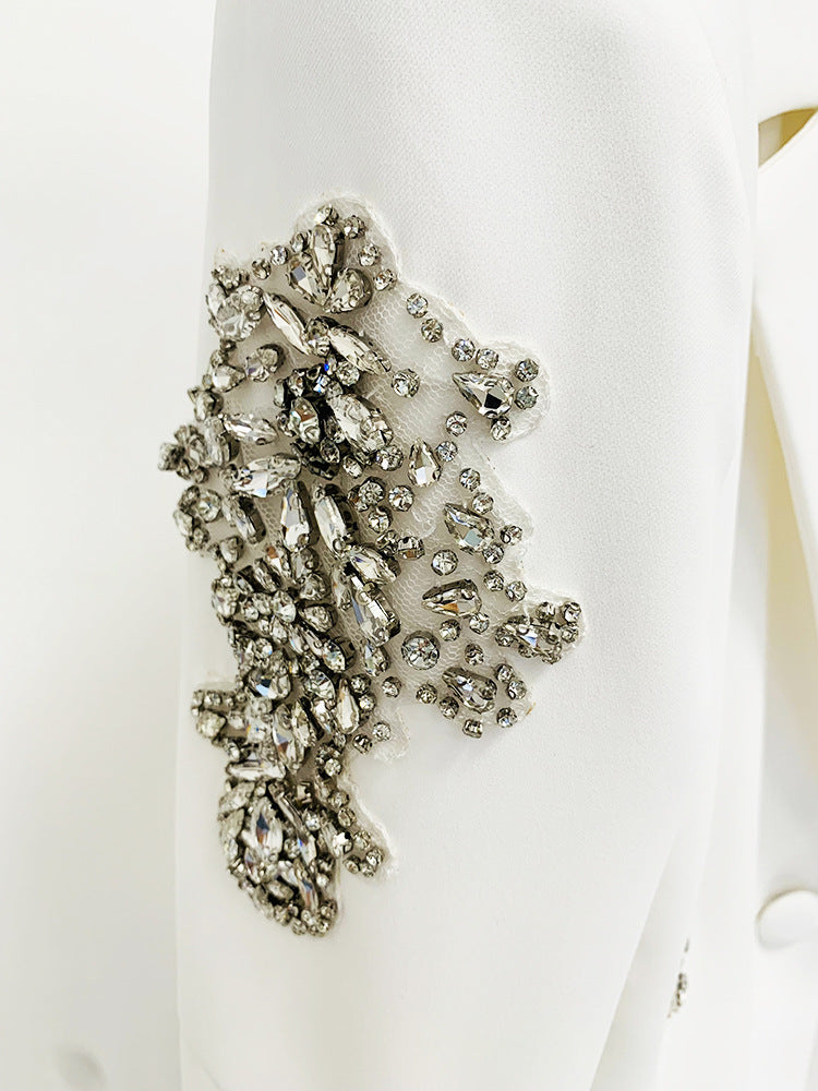 CRYSTAL BLAZER AND WIDE LEG PANTS SET