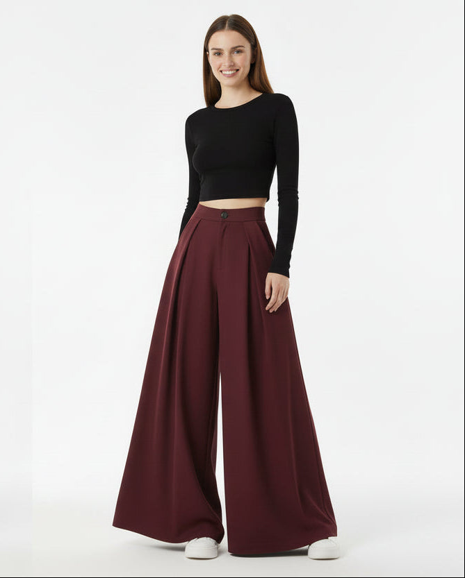 HIGH WAISTED WIDE LEG PANTS