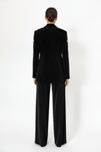 EMBELLISHED BLAZER AND SLIT PANTS SET