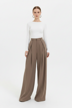 HIGH WAISTED WIDE LEG PANTS
