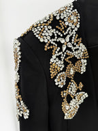 EMBELLISHED BLAZER AND SLIT PANTS SET