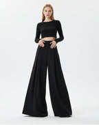 HIGH WAISTED WIDE LEG PANTS