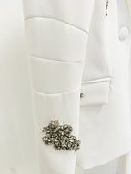 CRYSTAL BLAZER AND WIDE LEG PANTS SET