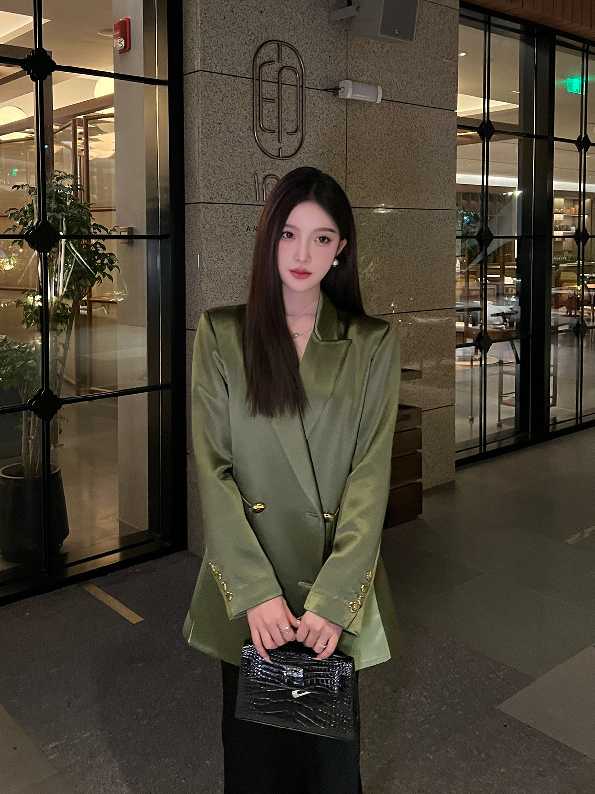 SILK BLAZER OVERSIZED